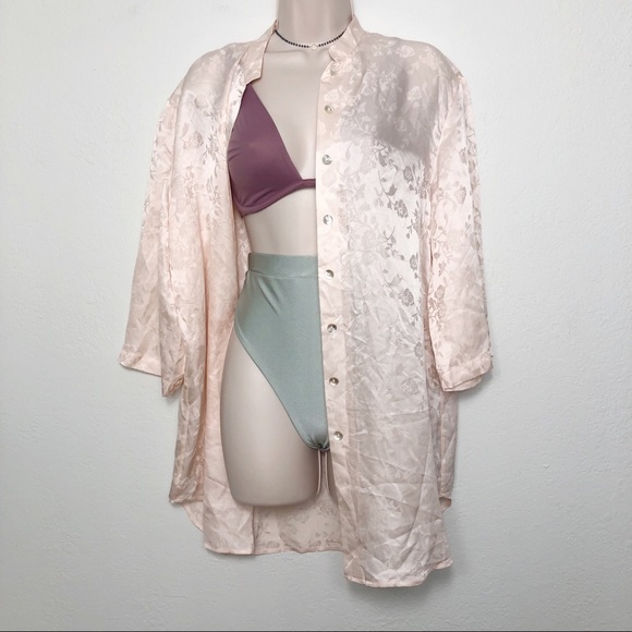 Floral Pink Button Down Shirt Dress - Picture 1 of 4